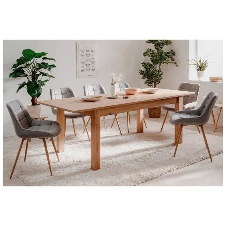 Table a manger extensible 6-10 personnes - Rectangulaire - MDF - Indus