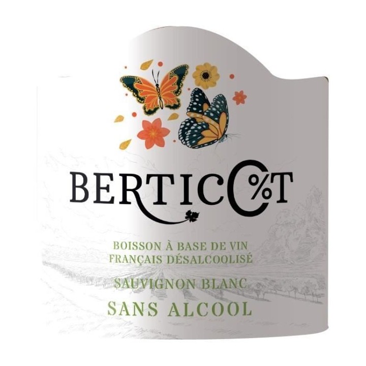 Bertico%T - Sauvignon Blanc Sans Alcool - Boisson a base de vin franç