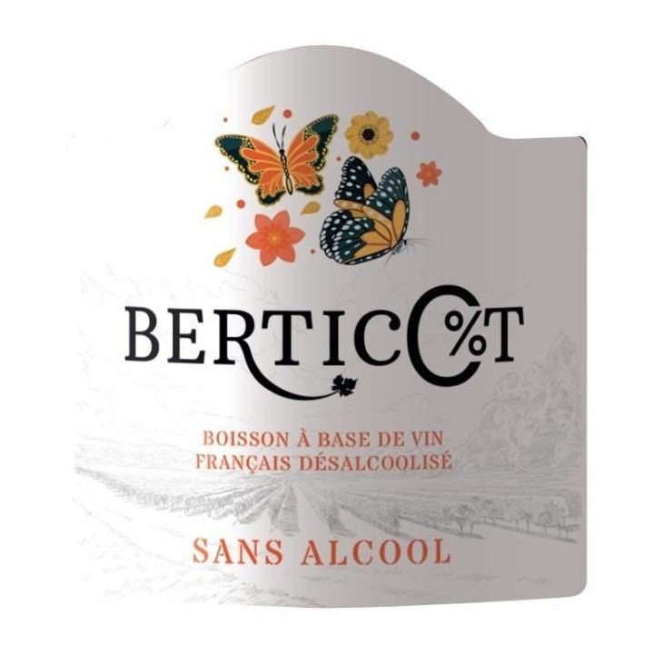 Bertico%T - Rouge Sans Alcool - Boisson a base de vin français désal