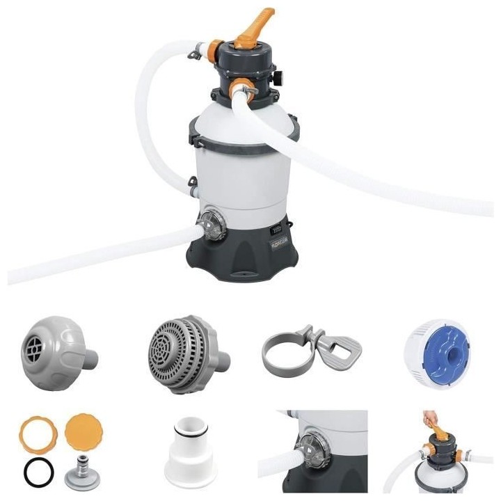 Filtre a sable BESTWAY Flowclear™ 3 028 L/h + pré-filtre compatible