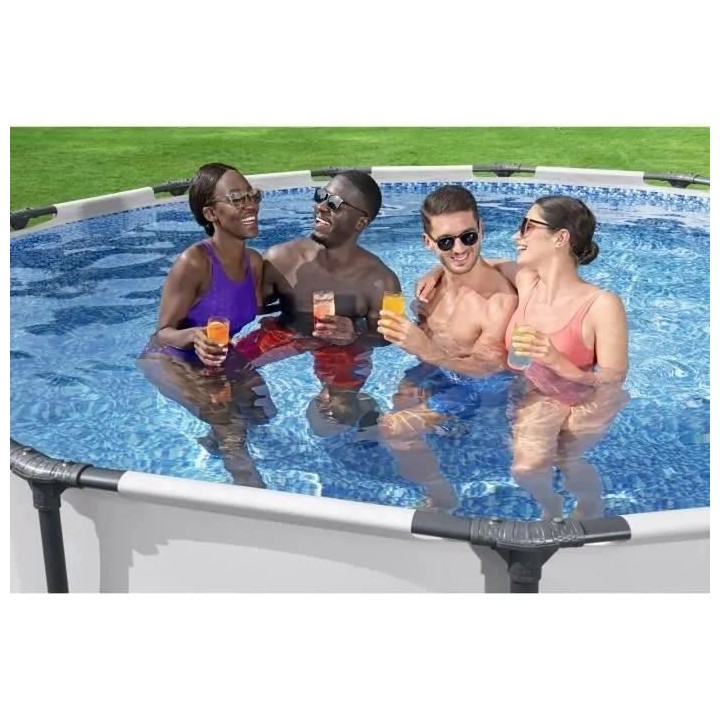 Kit Piscine hors sol tubulaire BESTWAY Steel Pro Max - 396 x 122 cm -
