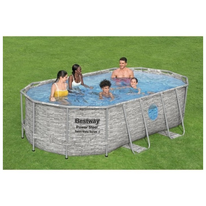 Kit Piscine hors sol BESTWAY Power Steel™- 427 x 250 x 100 cm - Oval