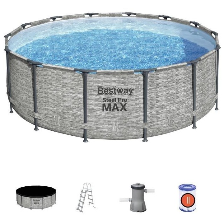 Kit Piscine hors sol tubulaire BESTWAY Steel Pro Max™ - 427 x 122 cm