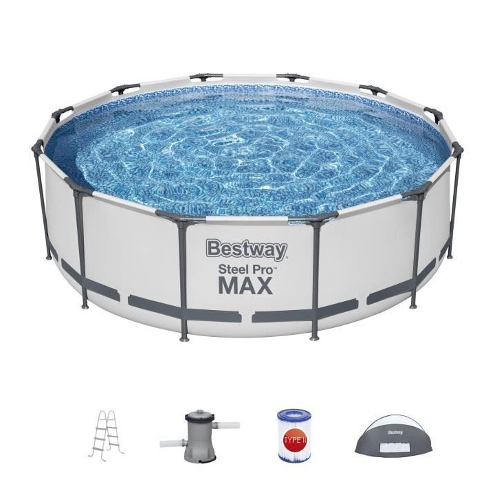 Kit Piscine hors sol tubulaire BESTWAY - Steel Pro Max™ - 366 cm x 1