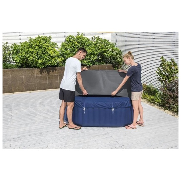 Couverture thermique pour spa carré Bestway 1,80m x 1,80m x 71cm - En