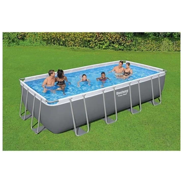 Piscine tubulaire Power Steel rectangulaire 5,49 x 2,74 x 1,22 m - Bes
