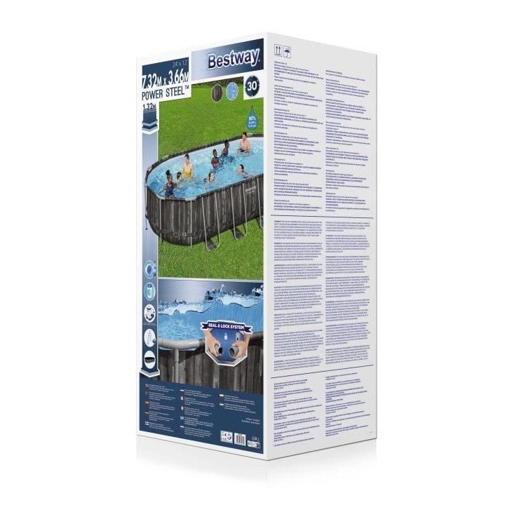 Kit Piscine hors sol tubulaire BESTWAY - Power Steel™ - 732 x 366 x