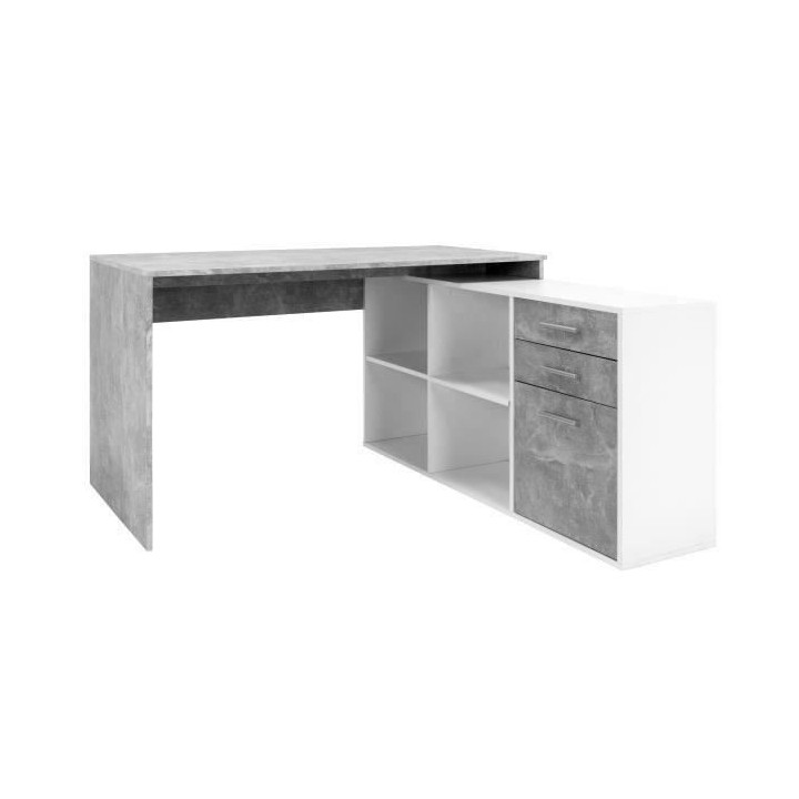 Bureau d'angle London - Panneaux de particules - Décor béton structu