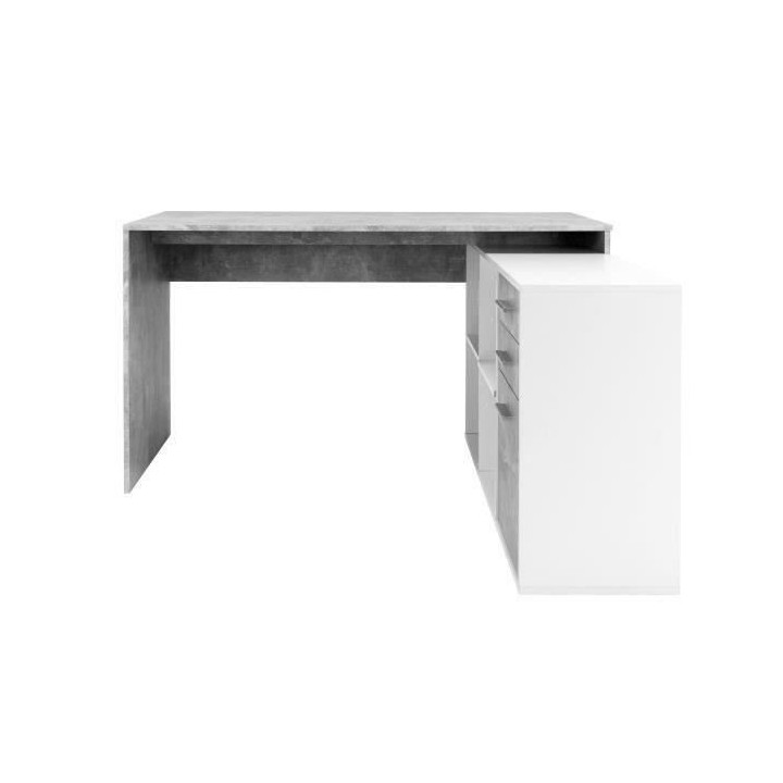 Bureau d'angle London - Panneaux de particules - Décor béton structu