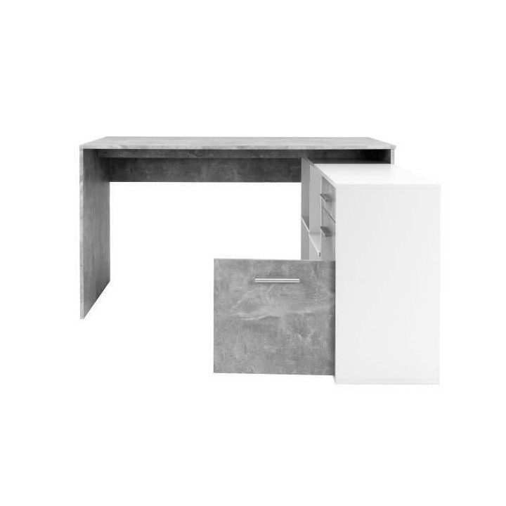 Bureau d'angle London - Panneaux de particules - Décor béton structu