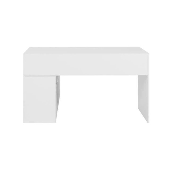 Bureau d'angle London - Panneaux de particules - Décor blanc - 136 x