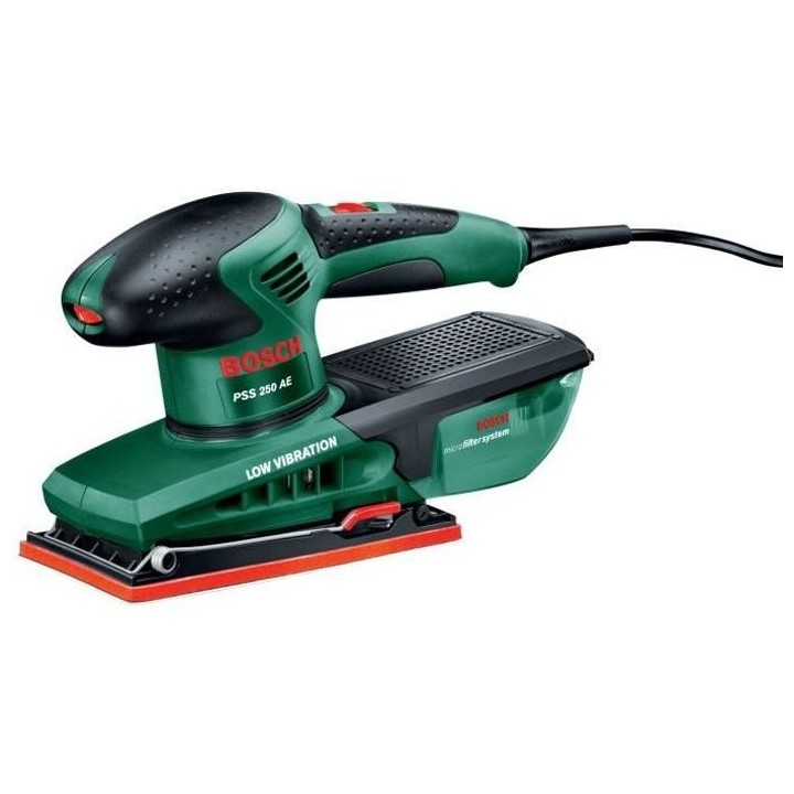 Ponceuse vibrante filaire Bosch - PSS 250 AE (250W, coffret de rangeme