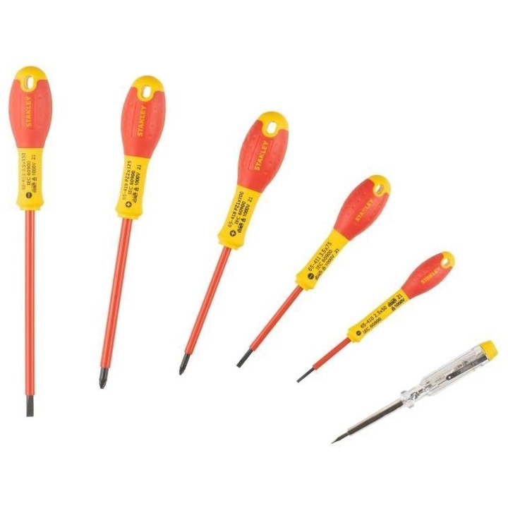 Jeu de 6 Tournevis Isolés 1000V - STANLEY FATMAX - 0-65-443 - Electri