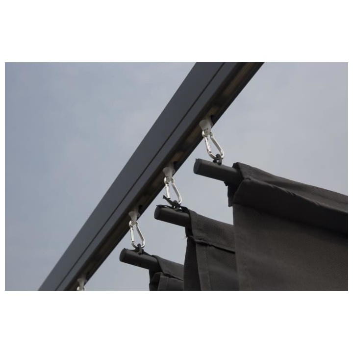 Pergola KIBA avec toit déroulant - Gris - 3 x 3 m