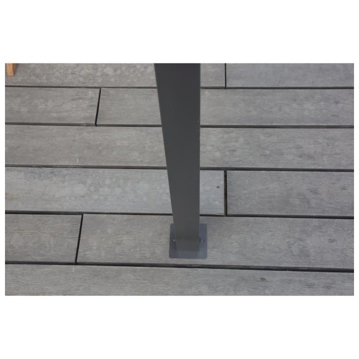 Pergola KIBA avec toit déroulant - Gris - 3 x 3 m