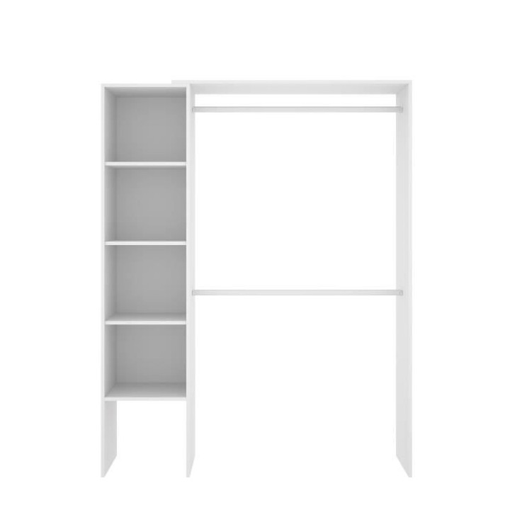Dressing extensible - Blanc mélaminé - 1 colonne et 2 penderies - L1