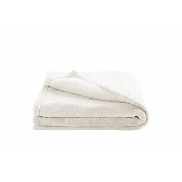 DOMIVA Couverture Microdoux - Microfibre 100% Polyester - Blanc - 75 x