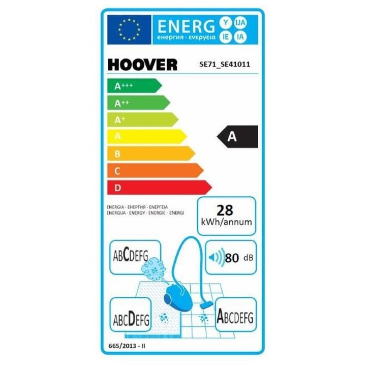 Hoover SE71_41, Aspirateur Traineau sans sac, Puissant 700W, Compact,