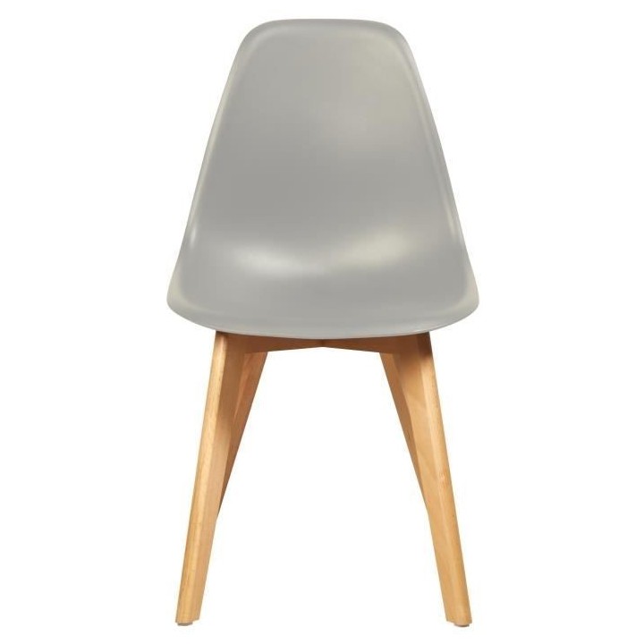 SACHA Lot de 4 chaises de salle a manger gris - Pieds en hévéa - Sca