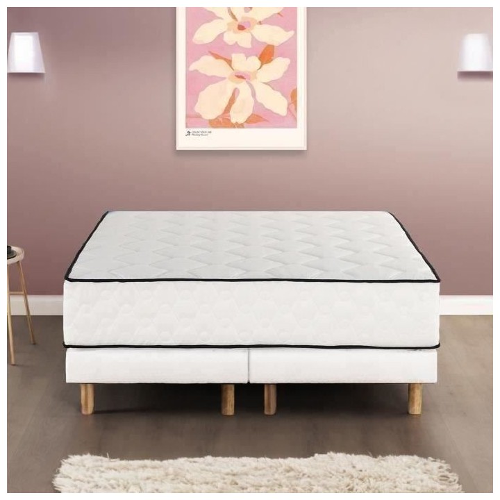 Ensemble matelas 180x200 cm + sommiers 2x90x200 cm - Ressorts ensaché