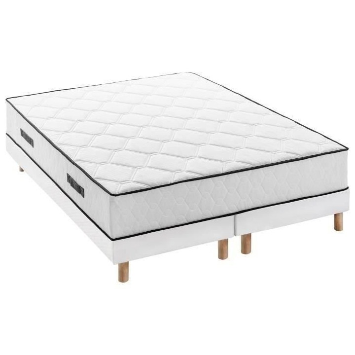 Ensemble matelas 180x200 cm + sommiers 2x90x200 cm - Ressorts ensaché