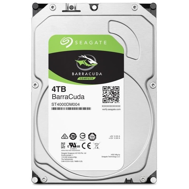SEAGATE - Disque dur Interne HDD - BarraCuda - 4To - 5 400 tr/min - 3.