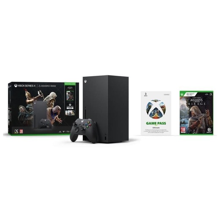Pack Console Xbox Series X + Assassin's Creed Mirage + 3 mois Game Pas
