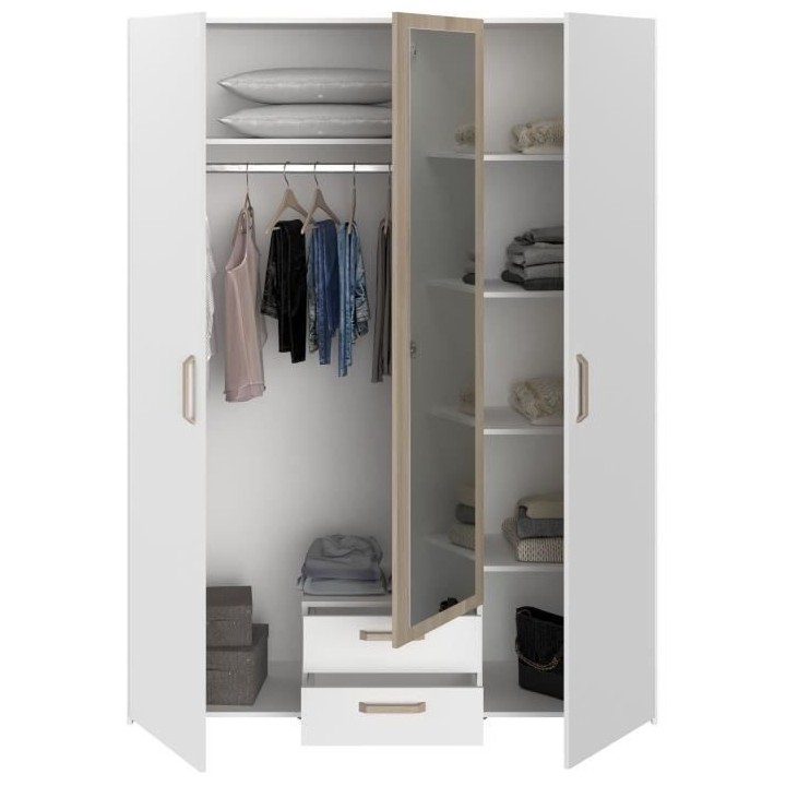 Chambre complete adulte - DREAM - Lit 140x190/200 cm + 2 chevets + arm