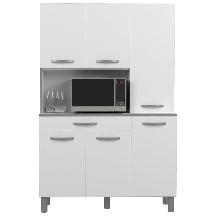 OSLO Buffet de 120 cm - 1 Tiroir et 6 Portes - L 120 x P 40 x H 185 cm
