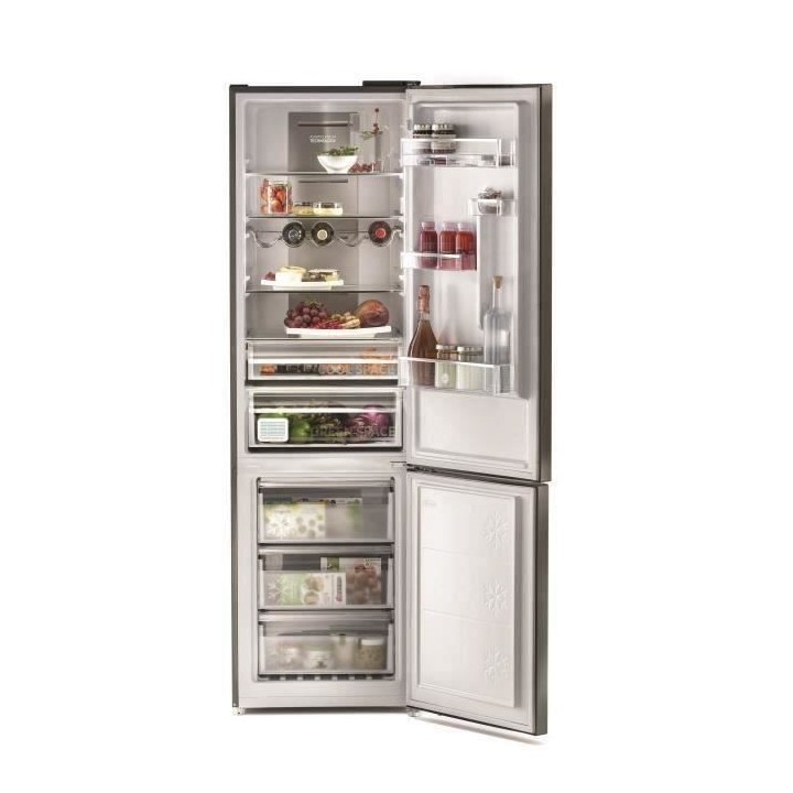 HOOVER HMNV6204XAFWIFIN - Refrigérateur Combiné WIFI - 351L (257 L +