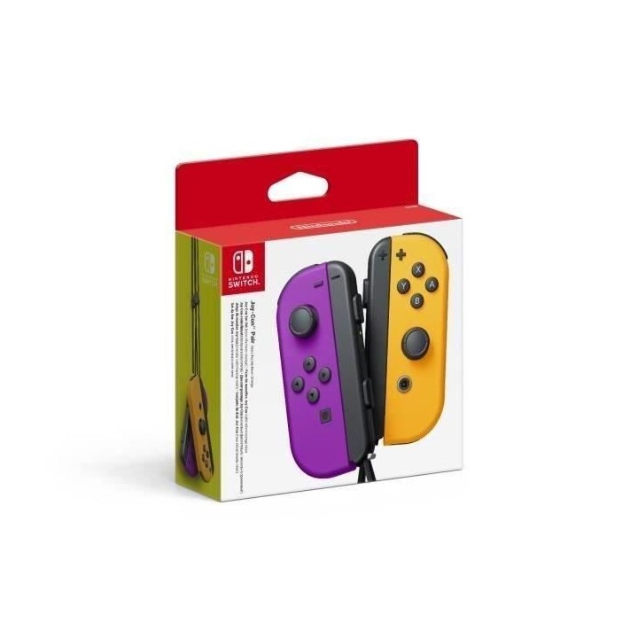 Paire de manettes Joy-Con Violet Néon & Orange Néon pour Nintendo Sw
