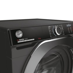 Lave-linge hublot HOOVER H-WASH 500 HWP49AMBCR/1-S - 9 kg - Induction - 1400 trs/min - Classe A - connecté - vapeur - Anthracit