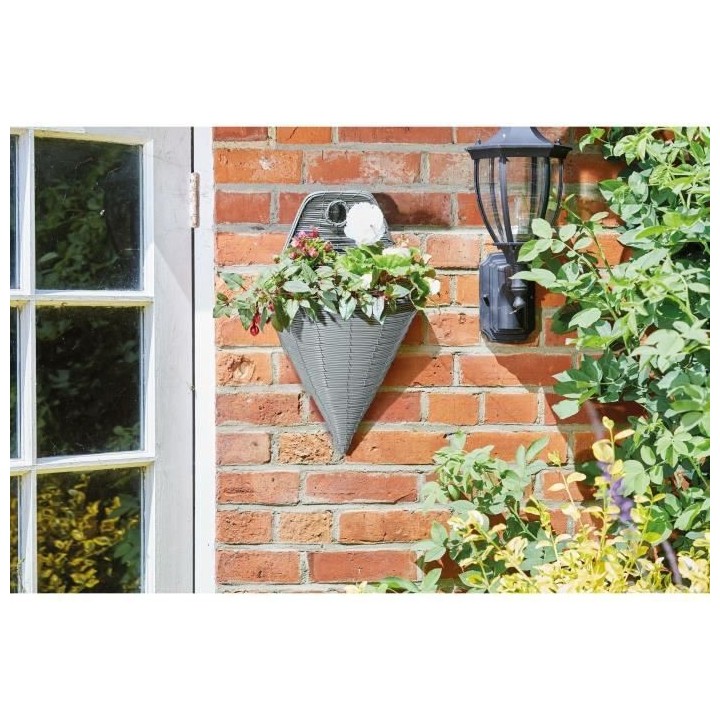 Fixation Murale - Faux rotin - Ardoise - 35cm - SMART GARDEN