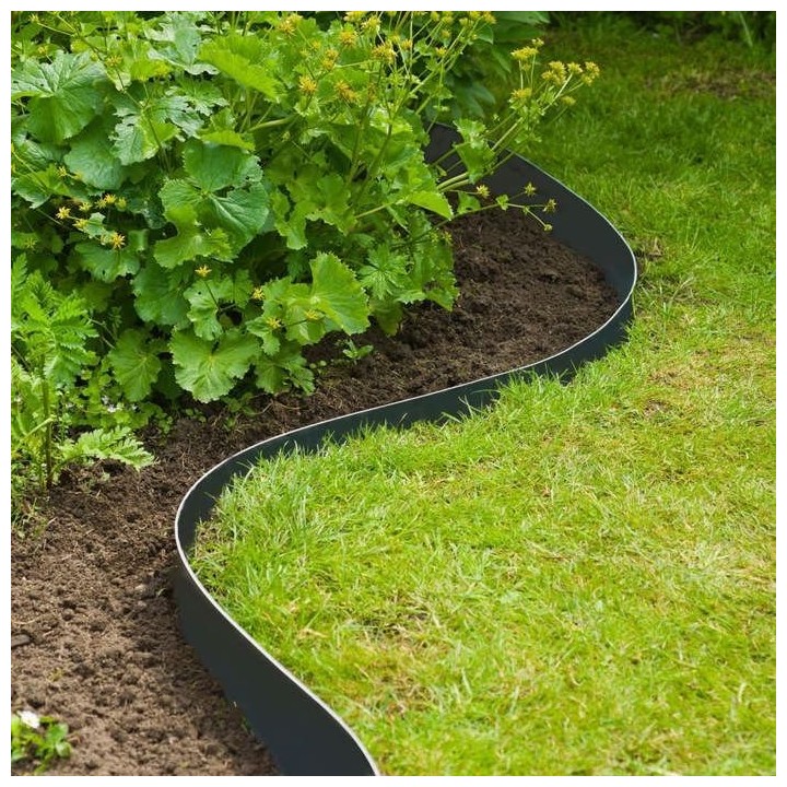 Bordure de jardin en PE noir - Nature - Bordure de jardin - 7,5cm x 10