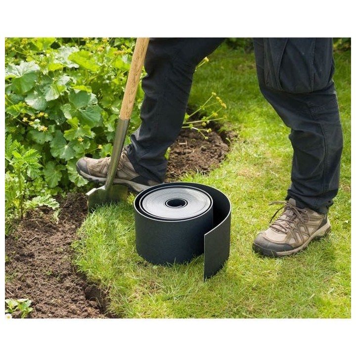 Bordure de jardin en PE noir - Nature - Bordure de jardin - 7,5cm x 10