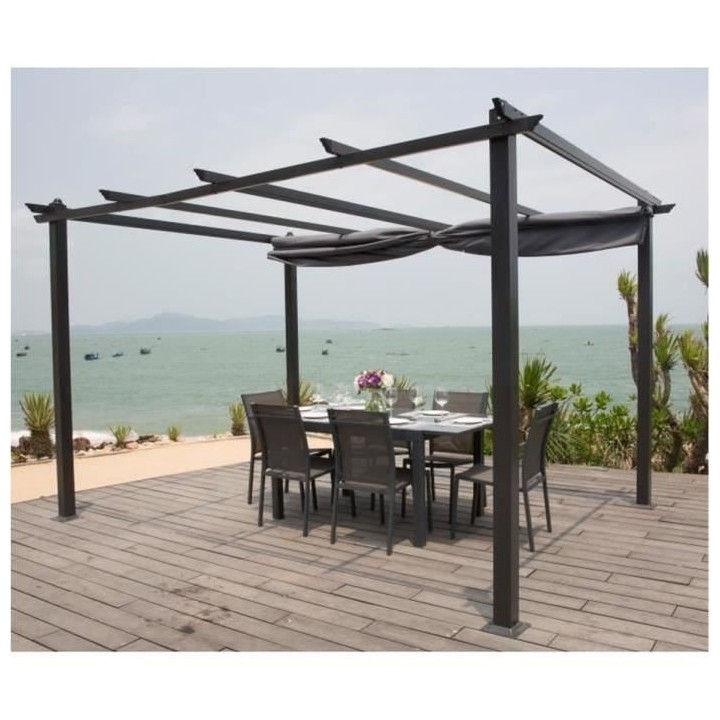 Pergola en aluminium CORDOBA - Gris - 4 x 3 m