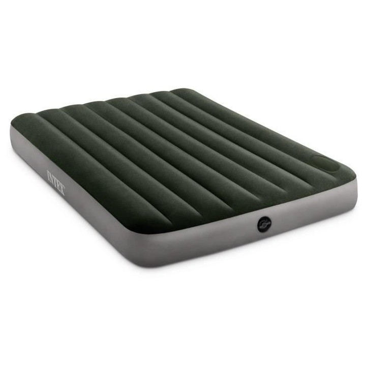 INTEX Matelas gonflable Downy 2 personnes + Gonfleur a pied intégré