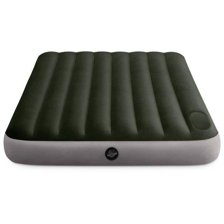 INTEX Matelas gonflable Downy 2 personnes + Gonfleur a pied intégré