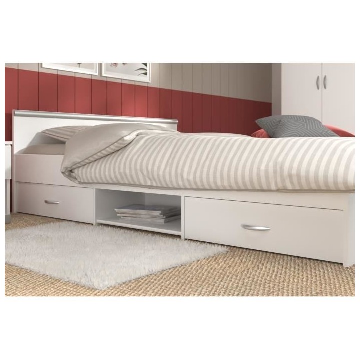 Chambre complete adulte: Lit 160 x 200 cm + armoire 3 portes et 2 tiro