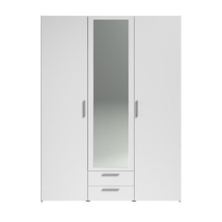 Armoire chambre VARIA - Panneaux de particules - Décor blanc - 3 port