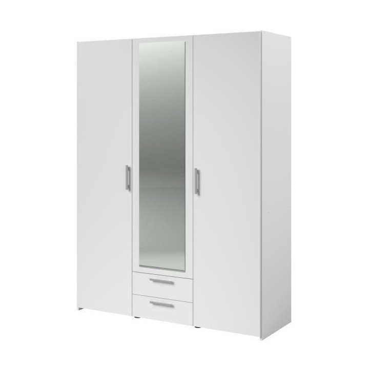 Armoire chambre VARIA - Panneaux de particules - Décor blanc - 3 port