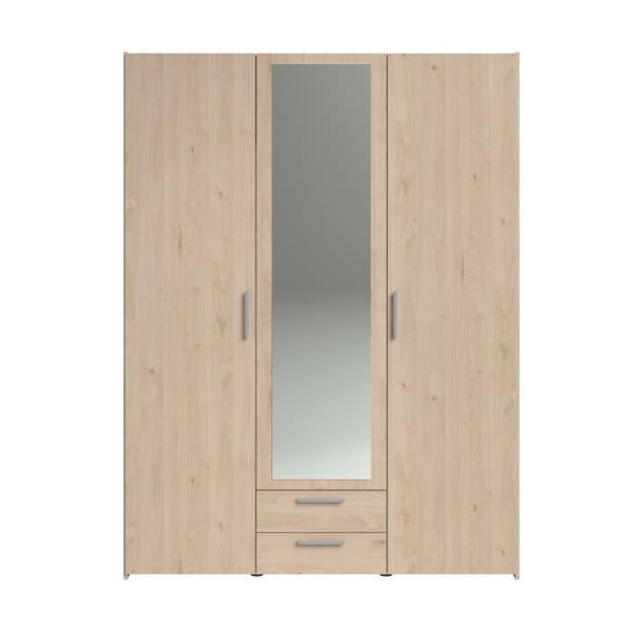 Armoire chambre VARIA - Panneaux de particules - Décor chene - 3 port