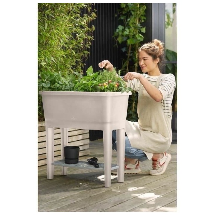 ELHO Noa Potager Sur Pied - Gris - L 79 x B 39 x H 94 cm - culture et