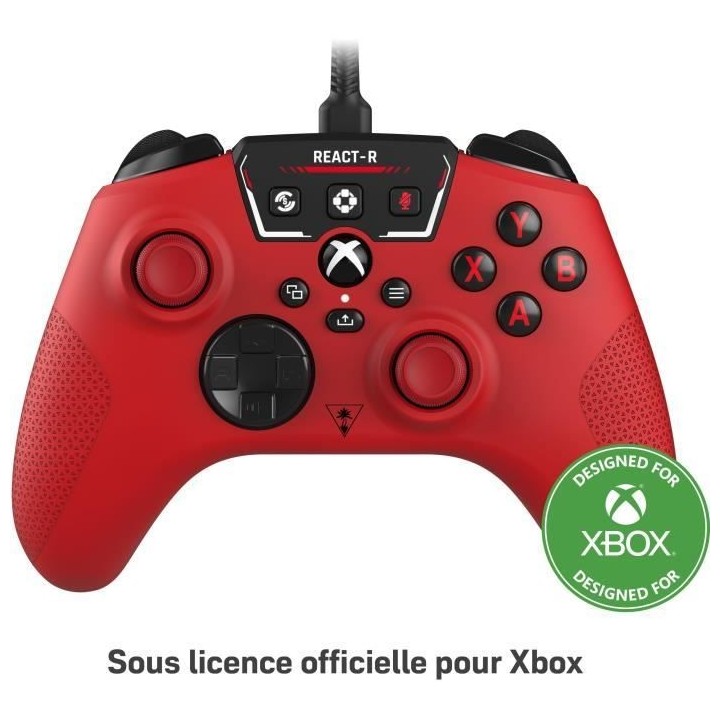 Manette de jeu filaire - TURTLE BEACH - REACT-R - Rouge - Xbox & Windo