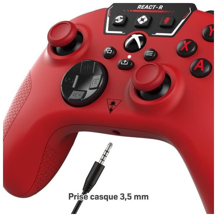 Manette de jeu filaire - TURTLE BEACH - REACT-R - Rouge - Xbox & Windo
