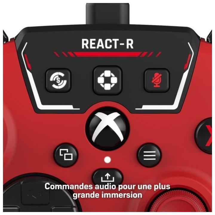 Manette de jeu filaire - TURTLE BEACH - REACT-R - Rouge - Xbox & Windo