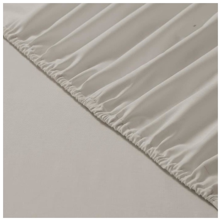 Vision - Drap housse Beige - 140x190cm - 100% coton