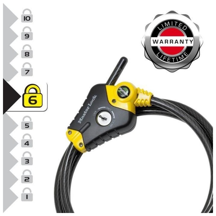Antivol - MASTER LOCK - Python 8433EURD - Longueur ajustable de 30 cm