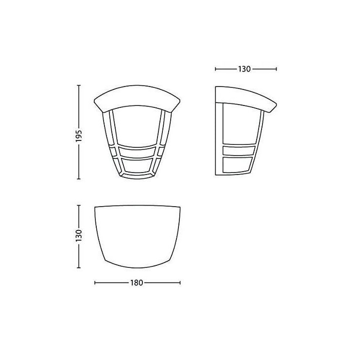 CREEK-Applique murale d'extérieur Métal H19,5cm Blanc Philips