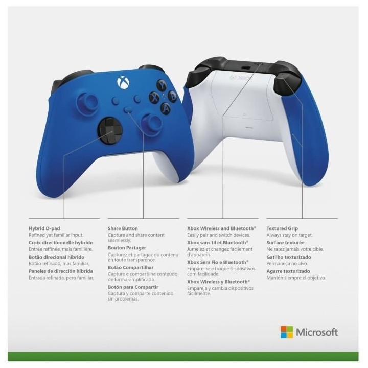 Manette Xbox Sans Fil Shock Blue